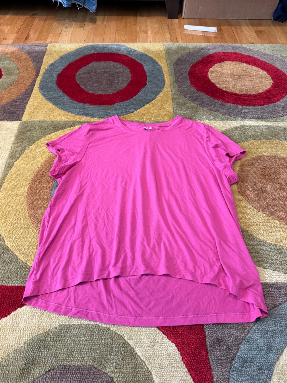 Athleta Women Stretchy Soft Oversized Relaxed Fit Pink Short Sleeve Tee Shirt M